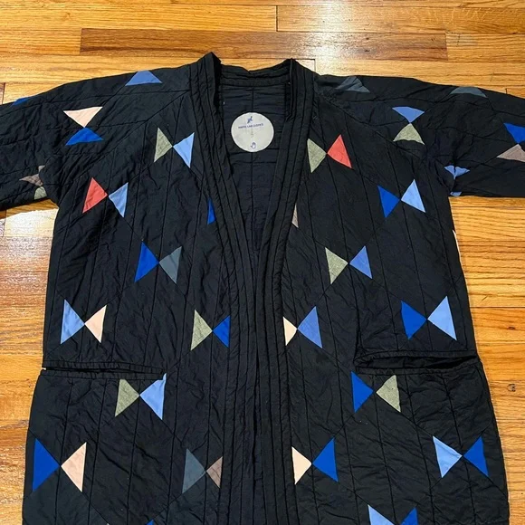 black haptic lap butterfly quilt cotton coat - Picture 4 of 9